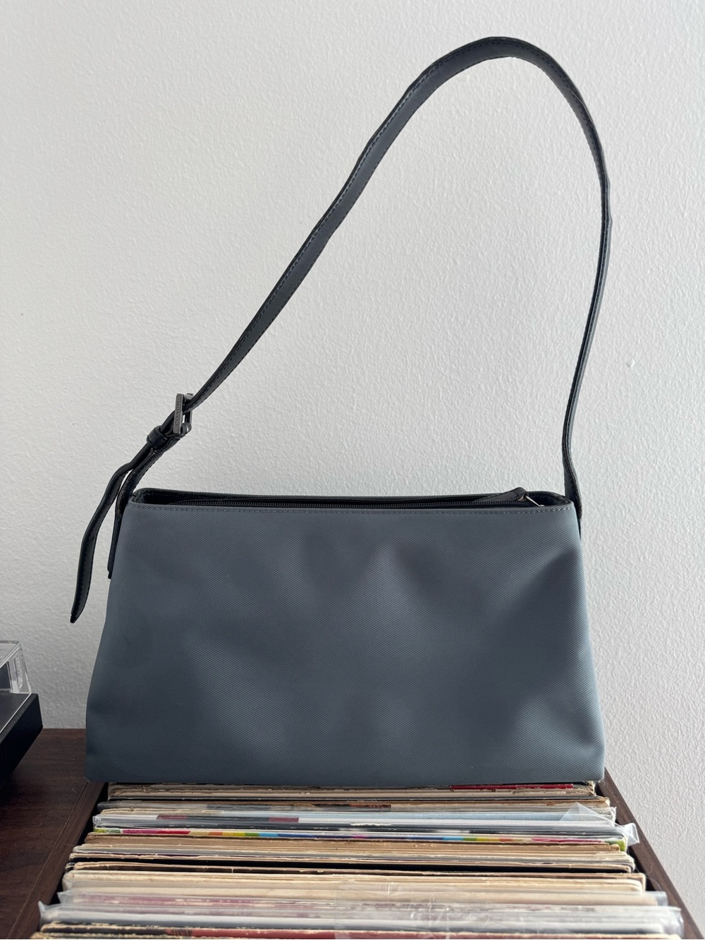 Coach Vintage Nylon Baguette Shoulder Bag Black Leather Trim Minimalist Y2K